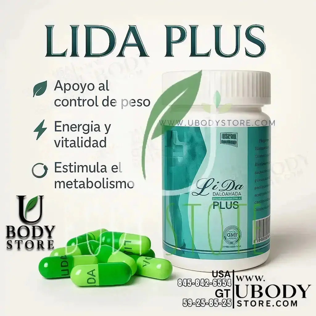 Lida Plus | Fórmula Herbal Avanzada + Chupa Panza Forte (Incluye Té Detox Gratis) U BODY STORE HEALTH & BEAUTY SUPLEMENTES