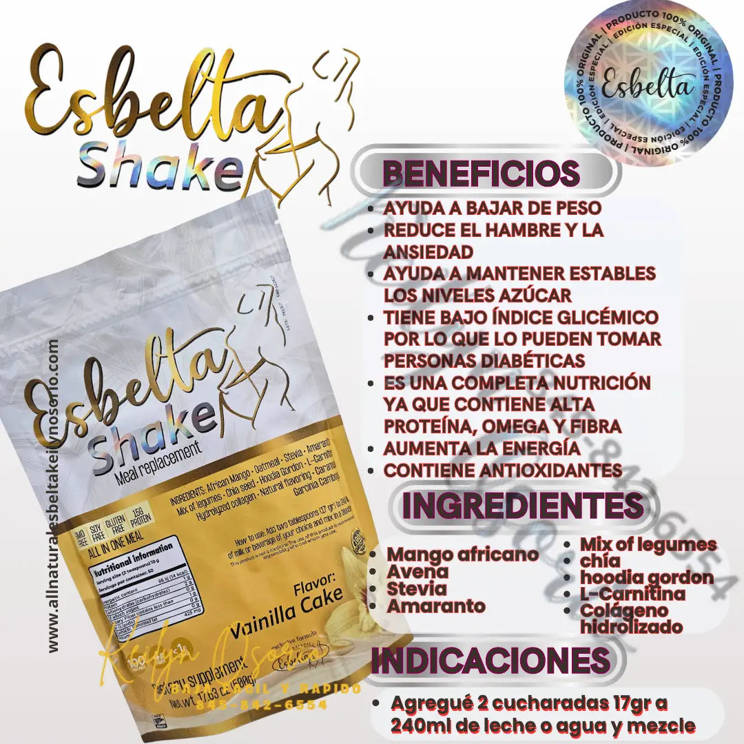 Esbelta shake de vainilla 3 pack BAJA FACIL Y RAPIDO CON KEILYN