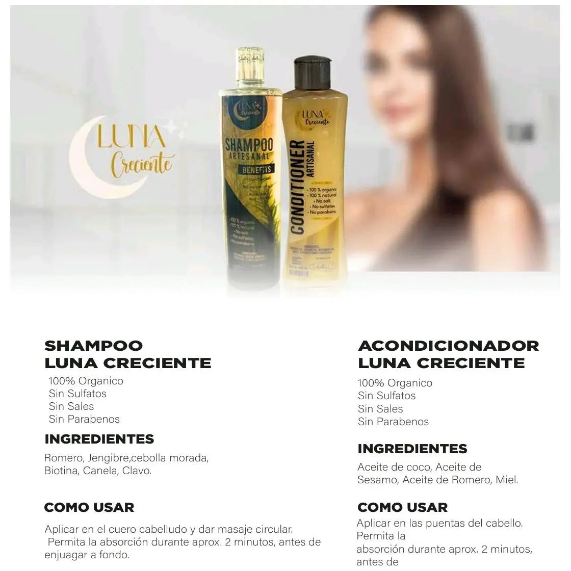 Set Para la caida del cabello Organico ARTESANAL All Natural Esbelta