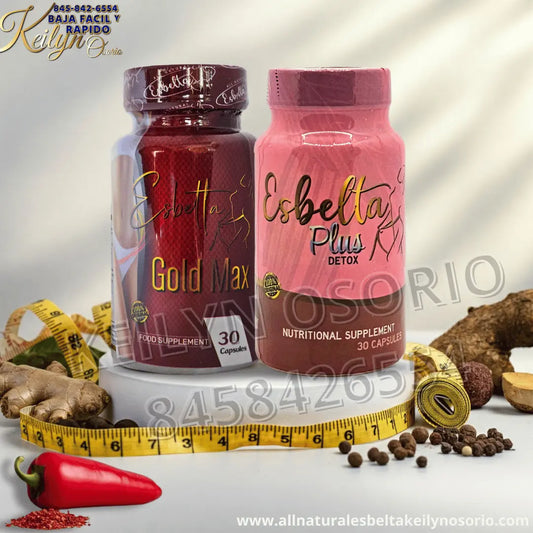 ESBELTA GOLD MAX Y ESBELTA DETOX PLUS DUO CAPSULAS All Natural Esbelta