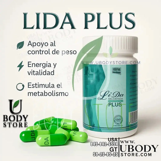 Lida Plus | Fórmula Herbal Avanzada + Chupa Panza Forte (Incluye Té Detox Gratis) U BODY STORE HEALTH & BEAUTY SUPLEMENTES