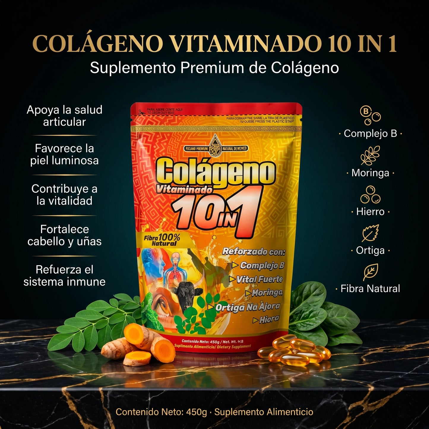 Colágeno Vitaminado 10 en 1 – 450 g