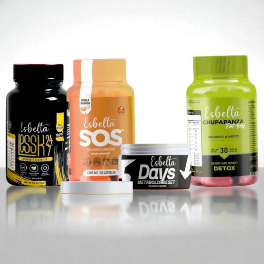 Kit Esbelta para Bienestar y Apoyo de Metabolismo | Less-K, sos, Detox flat belly y 3 day reset All Natural Esbelta