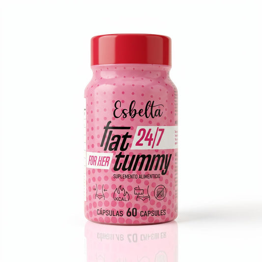 Frasco  Esbelta Flat Tummy de U BODY STORE, 60 sen envase rosa con tapa